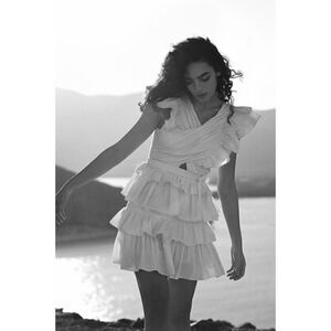 Anthropologie - Ruffled Halter Mini Dress by Love the Label